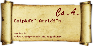 Csipkó Adrián névjegykártya